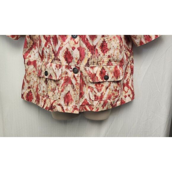 Chico's Popping Pink Penelope Lolla Rossa Short Sleeve Top Jacket 3 XL 16 - Picture 6 of 7